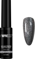 IMPREZZ® Gellak Striper DF04 Diamond Flash Zwart Hologram Glitter 8 ML