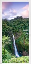 Deursticker Waterval - Zonsondergang - Jungle - 90x205 cm - Deurposter