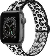 Bandje Geschikt Voor Apple Watch Bandje 42/44/45 mm Nylon Horloge Band Verstelbare Gesp - Geschikt Voor Apple Watch 1-8 / SE - 42/44/45 mm Nylon - Panter Wit