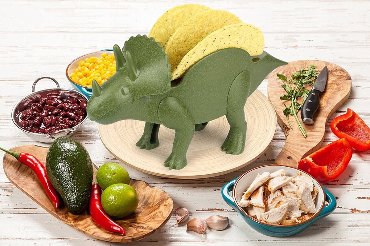 Dinosaurus Tricertops - Taco Houder - Tortilla Houder - Taco's Maken - Cadeautje - Groen