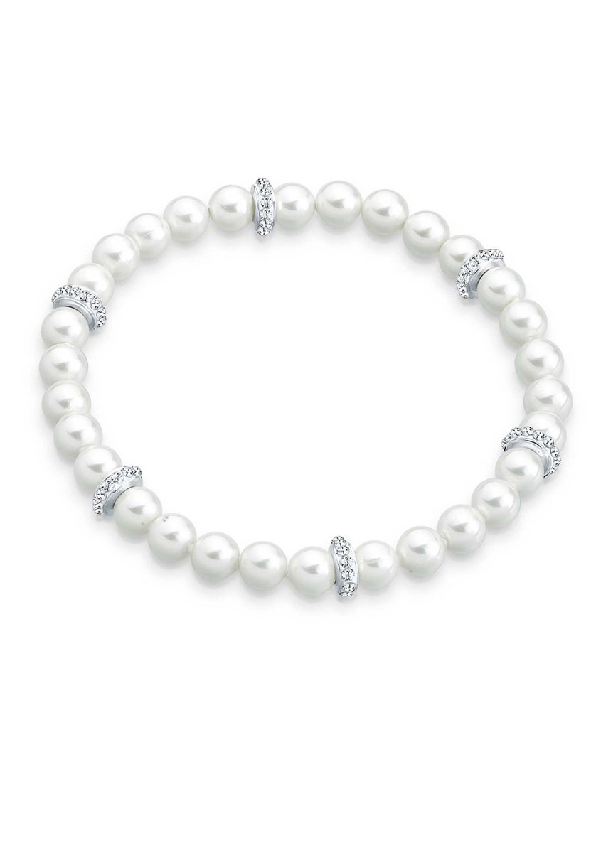 Elli - Armband - Dames Schelpkern Kralen met Kristallen in 925 Sterling Zilver - Dames