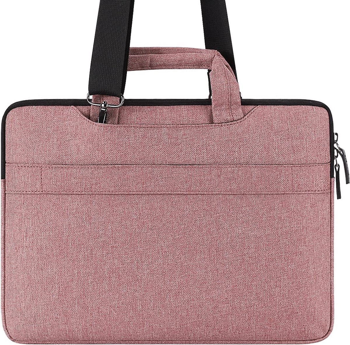 17 inch laptoptas, hoes, notebooktas, waterdichte aktetas, draagtas, schoudertas voor 17,3" Dell Inspiron/MSI GS73VR Stealth Pro/Lenovo IdeaPad/HP Envy/LG Gram/ASUS ROG, roze thumbnail 4