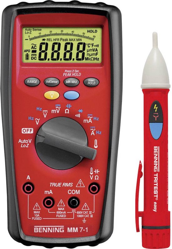 Benning 044085-Set Multimeter Digitaal CAT III 1000 V, CAT IV 600 V ...