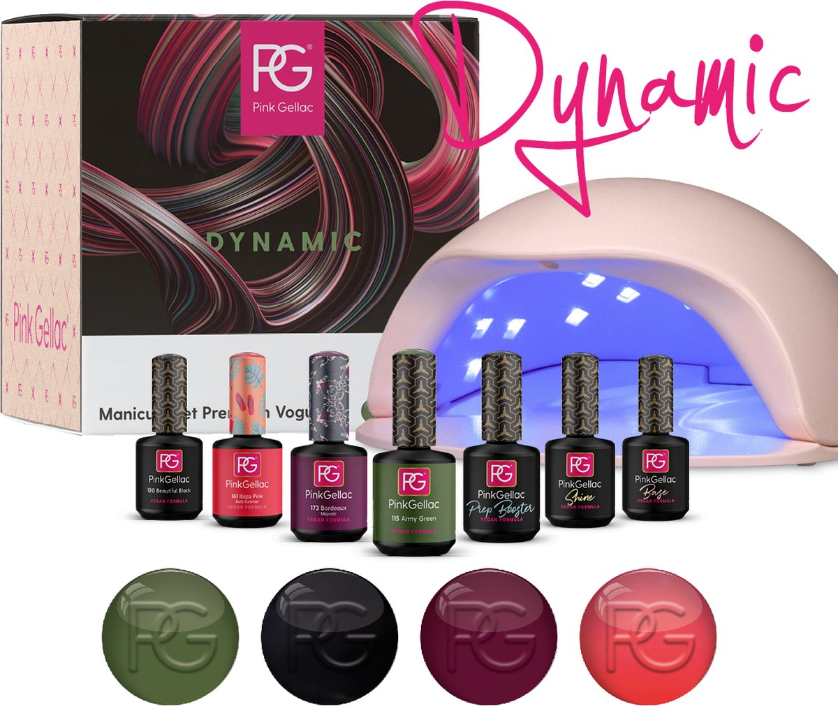 Pink Gellac Starterset Premium Dynamic met 4 kleuren en LED lamp