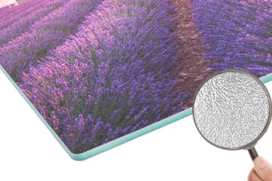Planche à découper en Verres - 39x28 - Lavande - Coucher de soleil - Violet - Fleurs - Planches à découper en Glas