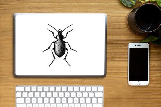 Autocollant pour ordinateur portable - 12,3 pouces - Coccinelle - Animaux - Vintage - Zwart et blanc - 30x22cm - Autocollants pour ordinateur portable - Peau pour ordinateur portable - Couverture