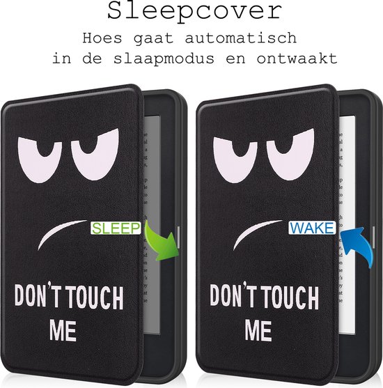 Hoes Geschikt voor Kobo Clara 2E Hoesje Bookcase Cover Hoes - Hoesje Geschikt voor Kobo Clara 2E Hoes Cover Case - Don't Touch Me van EZstick — afbeelding 3