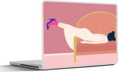 Laptop sticker - 15.6 inch - Vintage - Vrouwen - Pastel - 36x27,5cm - Laptopstickers - Laptop skin - Cover