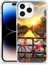 Back Case TPU Siliconen Hoesje Apple iPhone 14 Pro Max Telefoon Hoesje met doorzichtige rand Amsterdamse Grachten