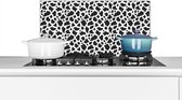 Spatscherm keuken - Design - Print - Dieren - Zwart wit - Achterwand keuken - 70x30 cm - Spatwand
