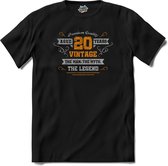 20 Jaar vintage legend - Verjaardag cadeau - Kado tip - T-Shirt - Meisjes - Zwart - Maat 12 jaar