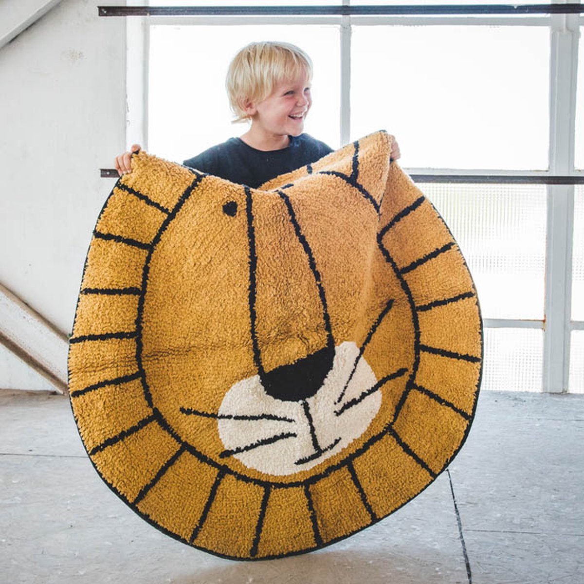 Kindervloerkleed Lion - Leeuw - 100 rond - Tapis Petit