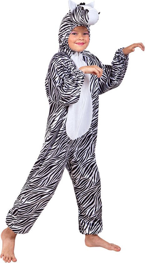 Boland - Kostuum Zebra pluche (max. 1.40 m) - Kinderen - Zebra - Dieren