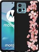 Motorola Moto G72 Hoesje Zwart Flower Branch - Designed by Cazy