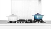 Spatscherm keuken 60x40 cm - Kookplaat achterwand Beton - Structuur - Wit - Grijs - Industrieel - Muurbeschermer - Spatwand fornuis - Hoogwaardig aluminium