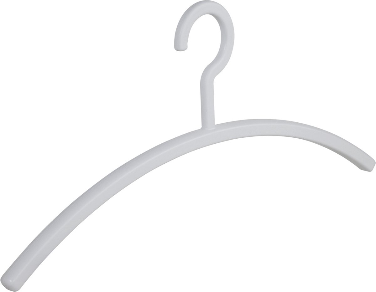 De Kledinghanger Gigant - 6 x Garderobehanger Primus kunststof wit, 45 cm