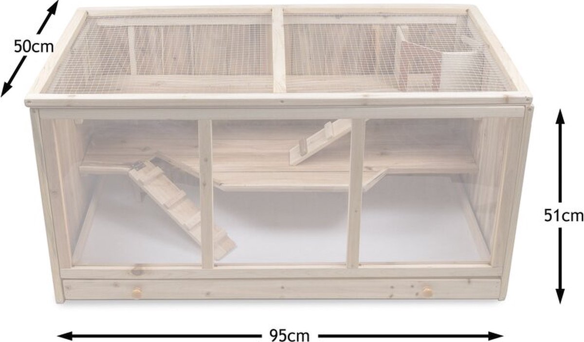 4Goodz Grande cage à hamster en bois et cage à souris - 115 x 60 x 56,5 cm  | bol.com