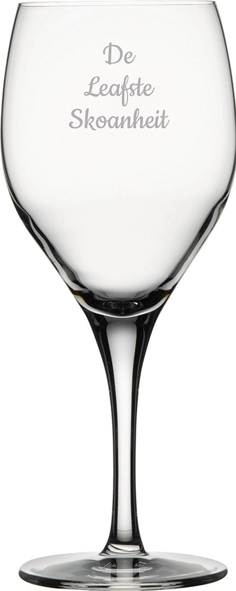 Gegraveerde witte wijnglas 34cl De Leafste Skoanheit