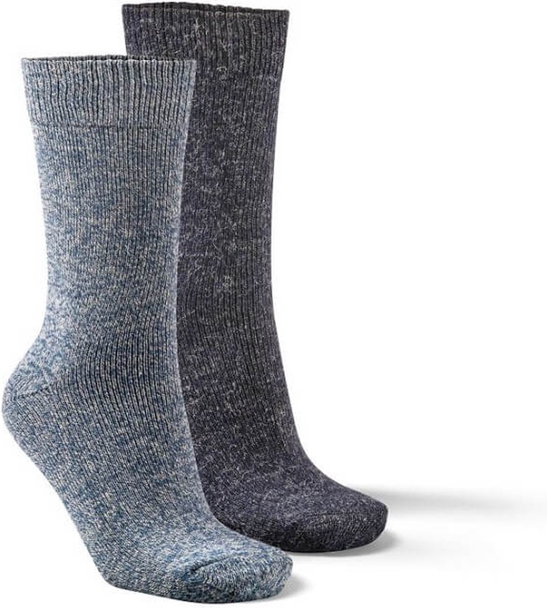 Fellhof Alpaca sokken maat 43-46 – blauw/donkerblauw – alpacawol – wollen sokken – warme sokken temperatuurregulerend – vochtregulerend – geurloos – ademend – comfortabel – zacht