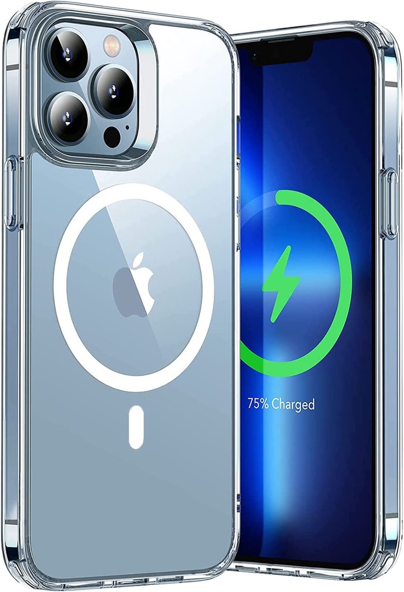 Hoesje Geschikt voor iPhone 12 Pro hoesje magnetisch backcover- Transparant case - Arara
