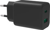 Accezz Snellader USB C / USB A 33W - Super krachtig en compact - 2 apparaten tegelijk laden - Oplader Apple iPhone / Samsung - Zwart