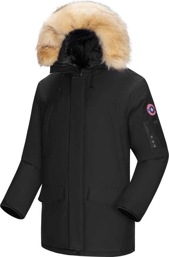 Subprime - Heren Jas winter Parka Tommy - Zwart - Maat L