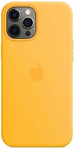 Apple Hoesje Siliconen Geschikt voor iPhone 12 Pro Max - Apple Silicone Backcover MagSafe - geel