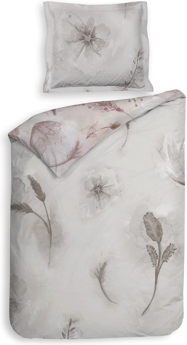 Heckettlane Dekbedovertrek Kos - Bedlinnen met print - 140x220 - Natural - Dekbedhoes van 