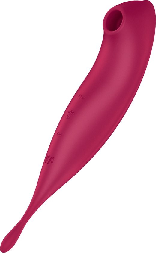 Satisfyer 'Twirling Pro Connect App', 20 cm, met app, drukgolf- en oplegvibrator, aan beide zijden te gebruiken, drukgolven en circulerende vibraties