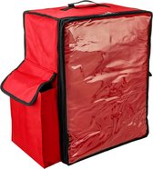 CityBAG - Rode draagbare koelkast 48 liter 39x50x25cm, isothermische tas rugzak voor picknick, camping, strand, voedselbezorging per motor of fiets