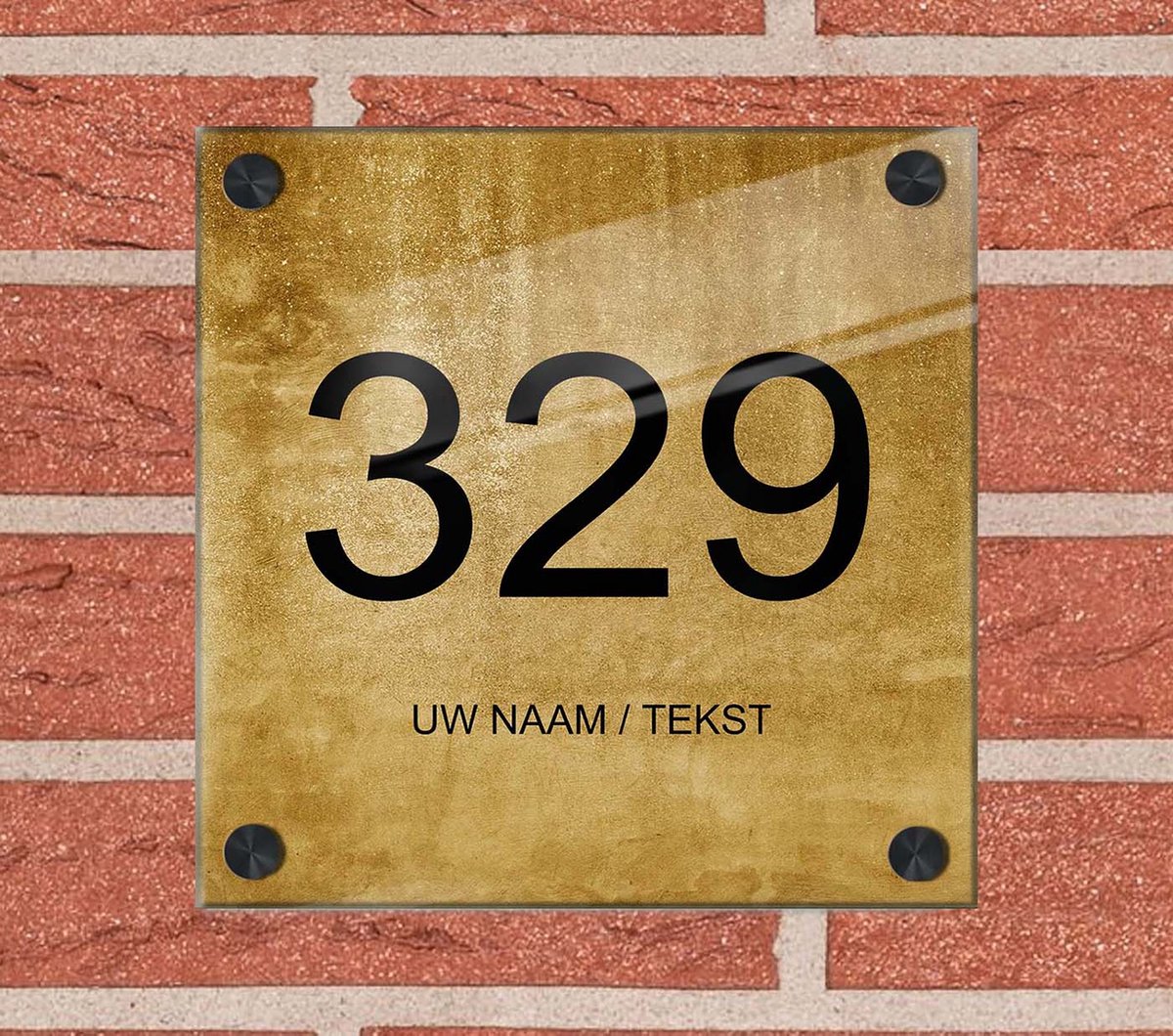 Naambordje voordeur plexiglas 25x25x0,5 cm met mat zwart afstanhouder model 1105 - Huisnummerbordje, naambordjes, naambordje huis, naamplaatjes, huisnummer bordje, originele naambordjes voordeur, huisnummerbord met naam, originele huisnummer bord