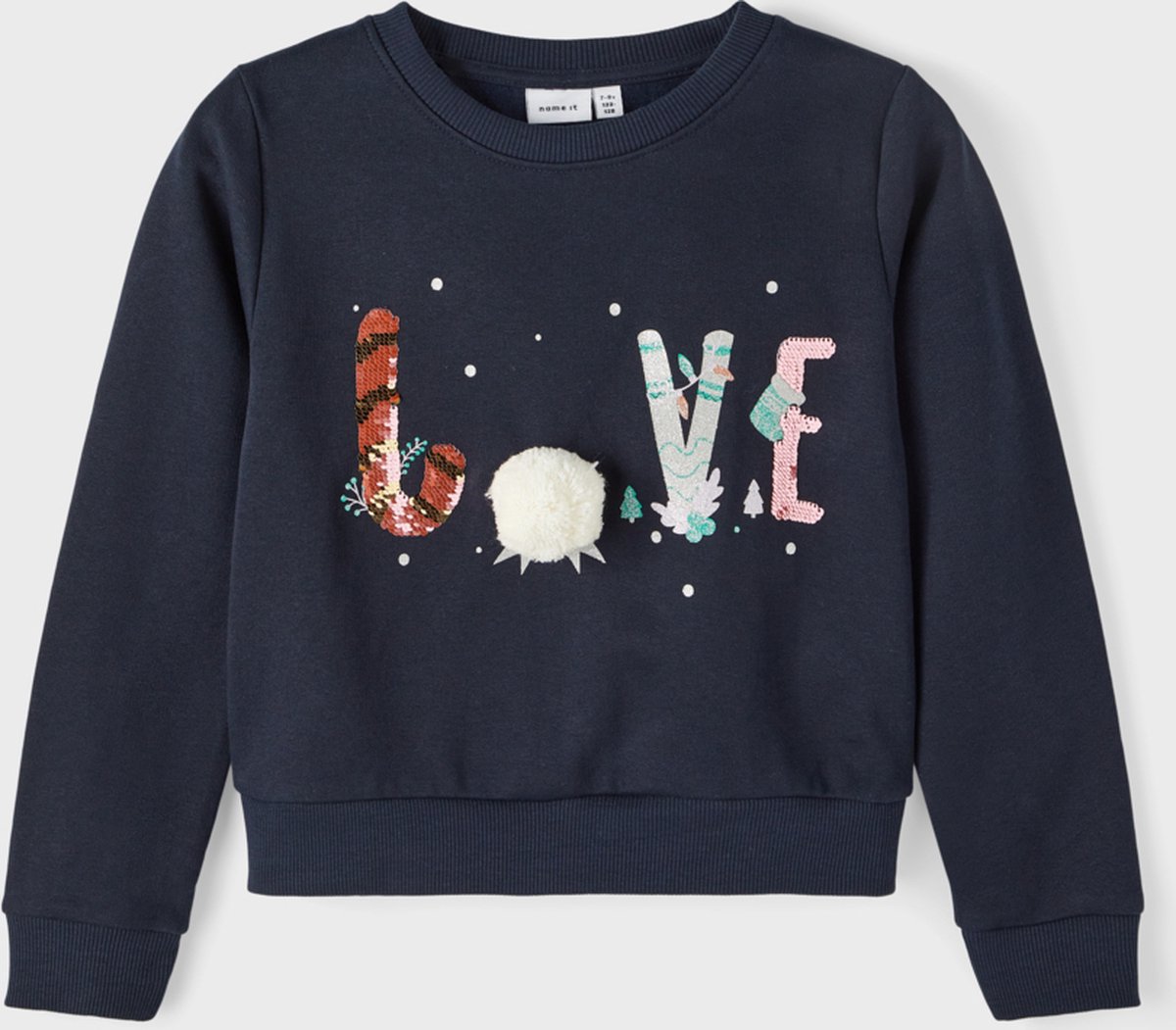 NAME IT NKFREMERRY LS SHORT SWEAT BRU BOX Meisjes Trui - Maat 116