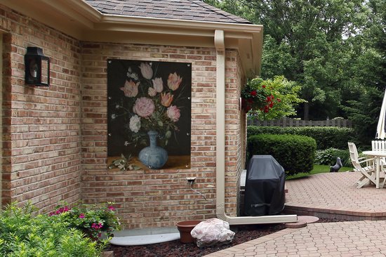 Affiche de jardin - Toile de jardin - Affiches de jardin extérieur - Vase Wan-Li avec fleurs - Peinture de Jan Brueghel l'Ancien - Posters de jardin cm - Jardin