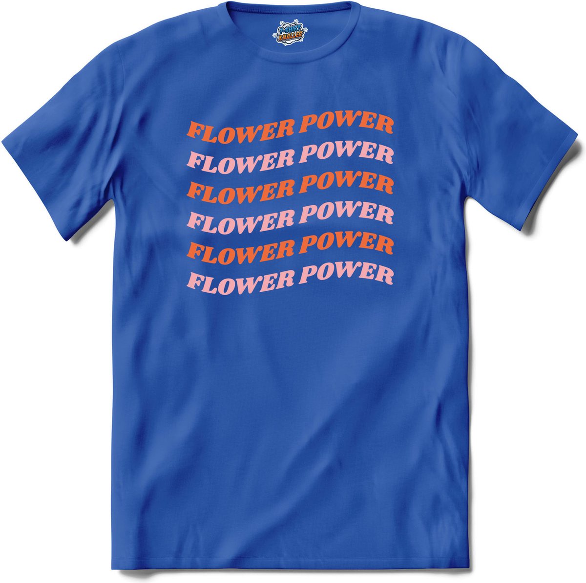 Flower power - T-Shirt - Heren - Royal Blue - Maat 3XL