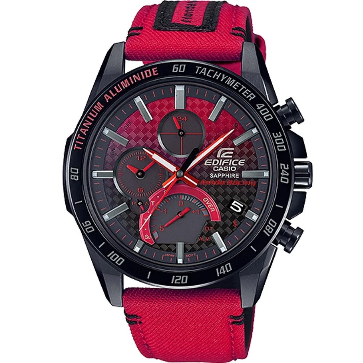 Casio Edifice Honda Racing Limited Edition EQB-1000HRS-1AER Horloge - Textiel - Rood - Ø 42 mm