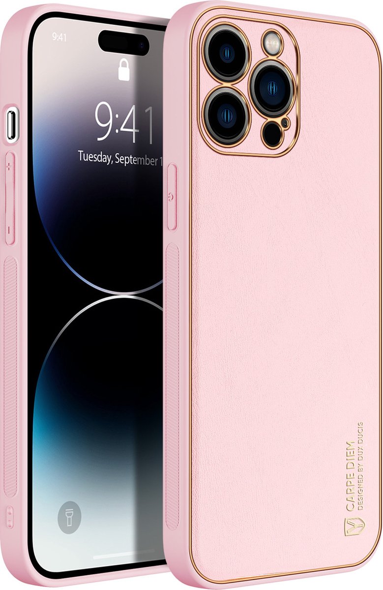 Dux Ducis - Telefoonhoesje geschikt voor iPhone 14 Pro Max - Yolo serie - Roze