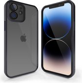 Coverzs telefoonhoesje geschikt voor Apple iPhone 11 hoesje clear soft case camera cover - transparant hoesje met gekleurde rand - zwart