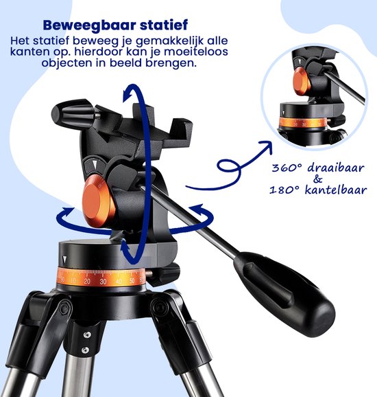 Starmars Telescoop - 375x Vergroting - Sterrenkijker Volwassenen / Gevorderden - Inclusief Statief en Draagtas - 50080