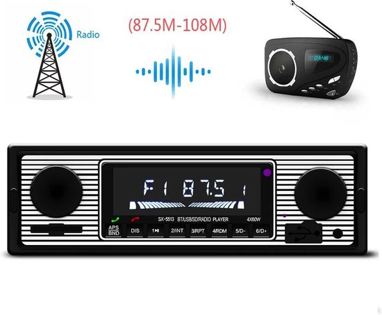 Autoradio 1-Din | Bluetooth et USB | Classique