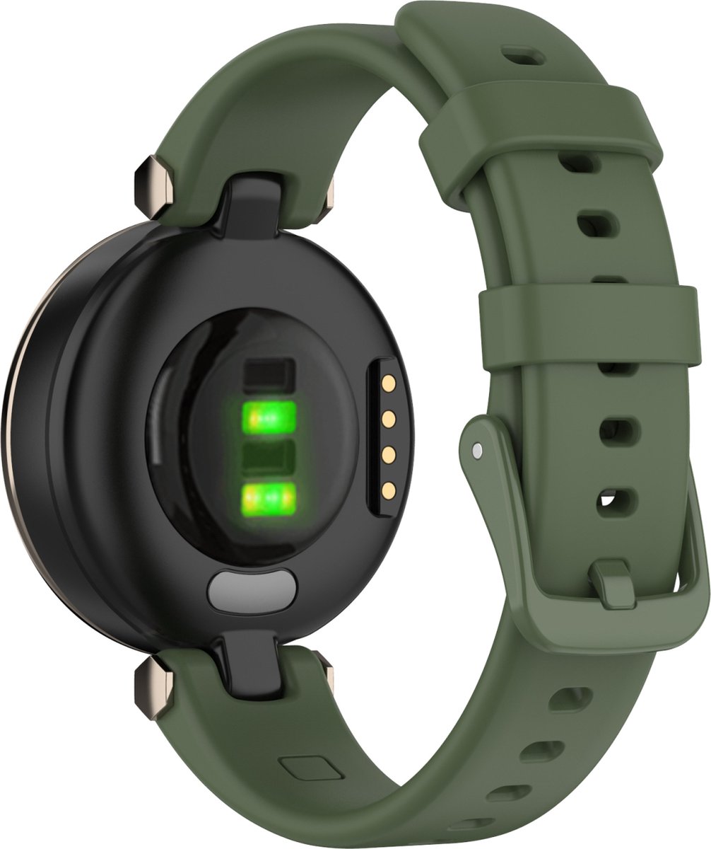 By Qubix - Siliconen bandje - Donkergroen - Geschikt voor Garmin Lily
