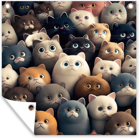 Poezen/katten thema feest servetten - 20x stuks - 33x33cm - verjaardag