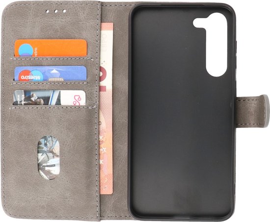 Samsung Galaxy S23 Case Book Case Wallet Phone Case - Grijs