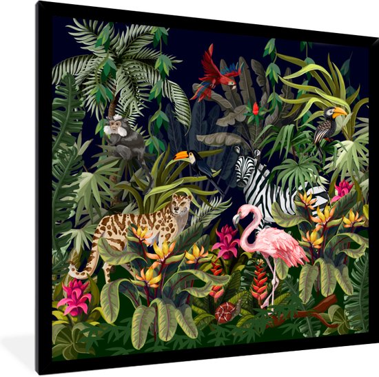 Fotolijst incl. Poster - Jungle dieren - Natuur - Posterlijst