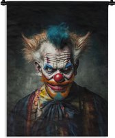 Wandkleed - Wanddoek - Clown - Portret - Make up - Clownsneus - Kleding - 150x200 cm - Wandtapijt