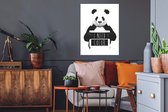 Muurstickers - Sticker Folie - Panda - Quote - Kleur - Wit - 60x80 cm - Plakfolie - Muurstickers Kinderkamer - Zelfklevend Behang - Zelfklevend behangpapier - Stickerfolie