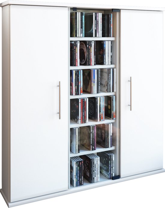 VCM CD kabinet opslag staande plank Santo glazen deur... | bol.com