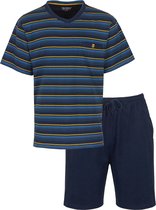 Paul Hopkins Heren Shortama - Pyjama Set - Gestreept - Blauw - Maat M