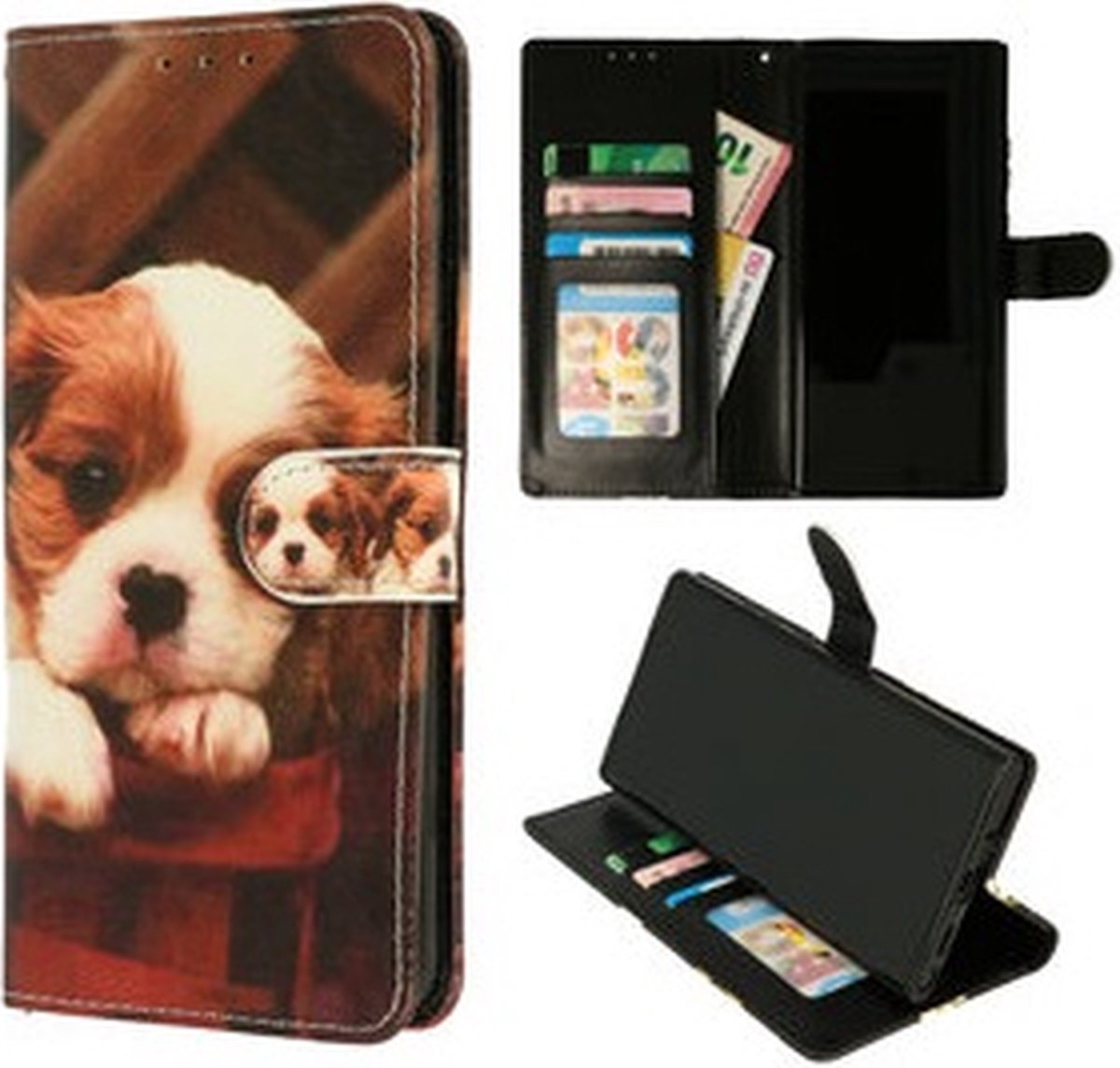 City hoesje - Bookcase iPhone 12 Pro Max - incl. Pasjeshouder Puppy