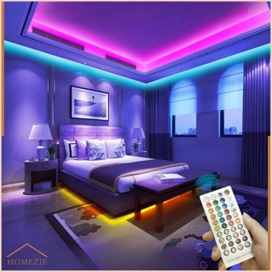 Bande LED Homezie | 20 mètres | Avec application et télécommande | RGB |  Auto-adhésif... | bol.com