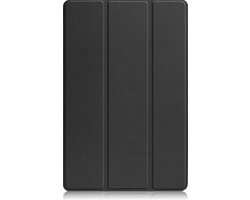 Hoesje - Geschikt voor Lenovo Tab P12 Pro - Dun & Stevig - Trifold Bookcase - Hard Cover - Hardcover Book Case - Tablet Hoes - Zwart